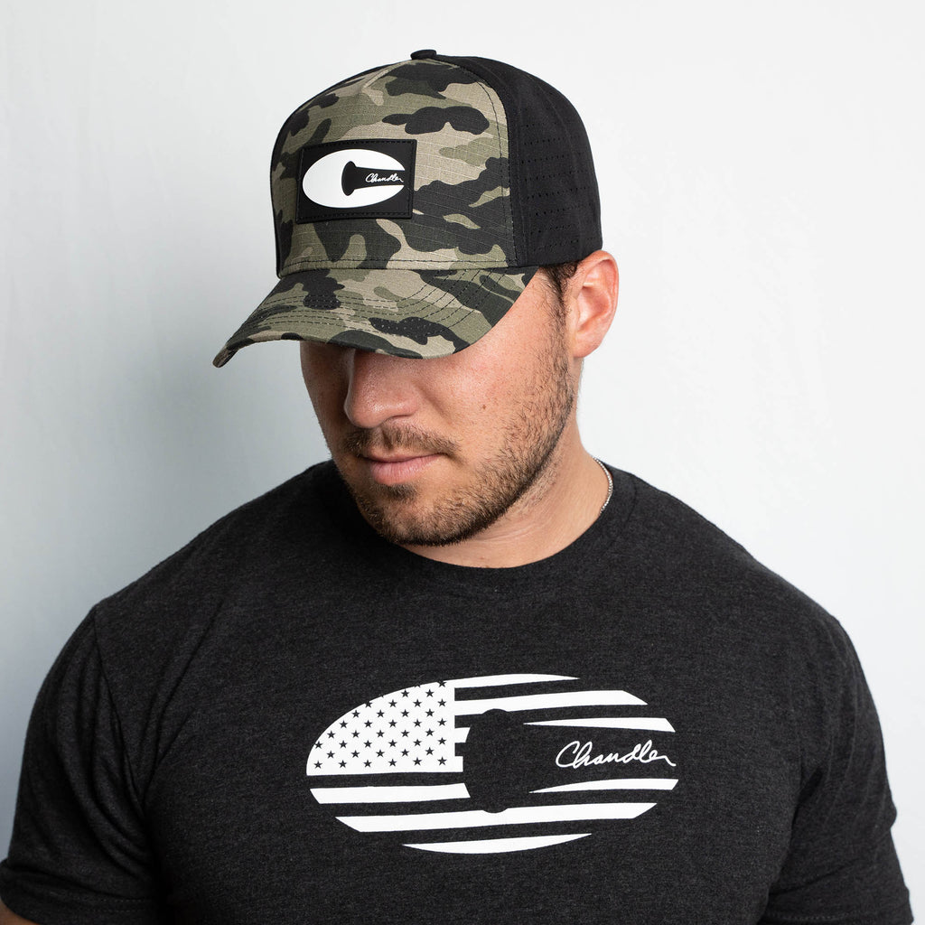 American Flag Logo Tee + Camo Snapback Bundle