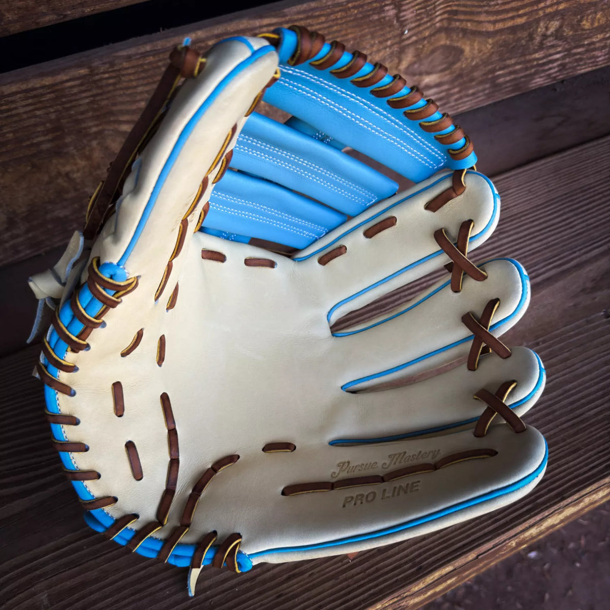 Emery Summit Pro YC52 Outfield Glove – Tan / Light Blue