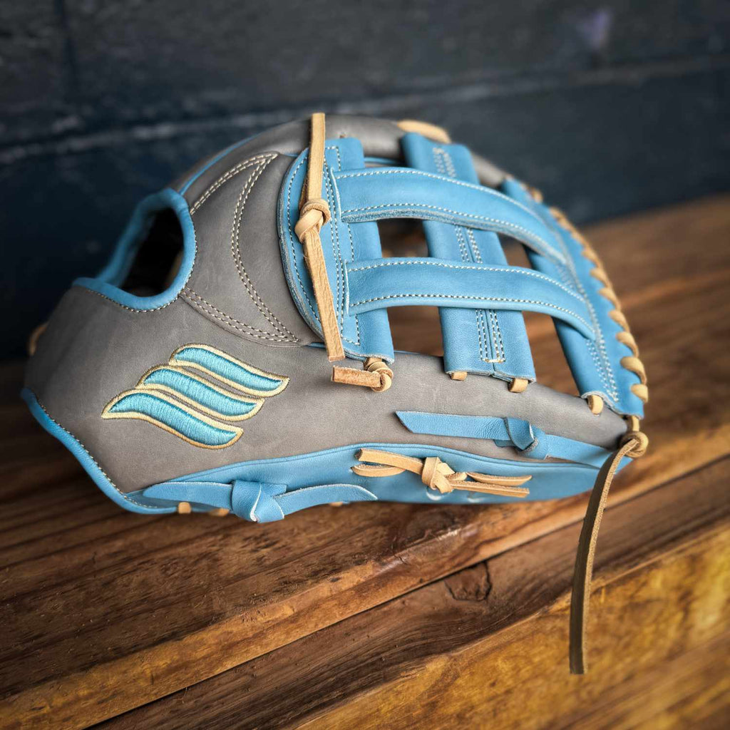 Emery Summit YC52 Outfield Glove - Grey / Carolina Blue