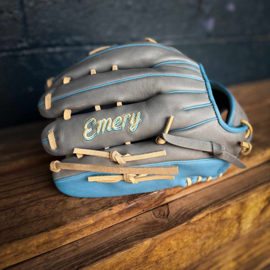 Emery Summit YC52 Outfield Glove - Grey / Carolina Blue