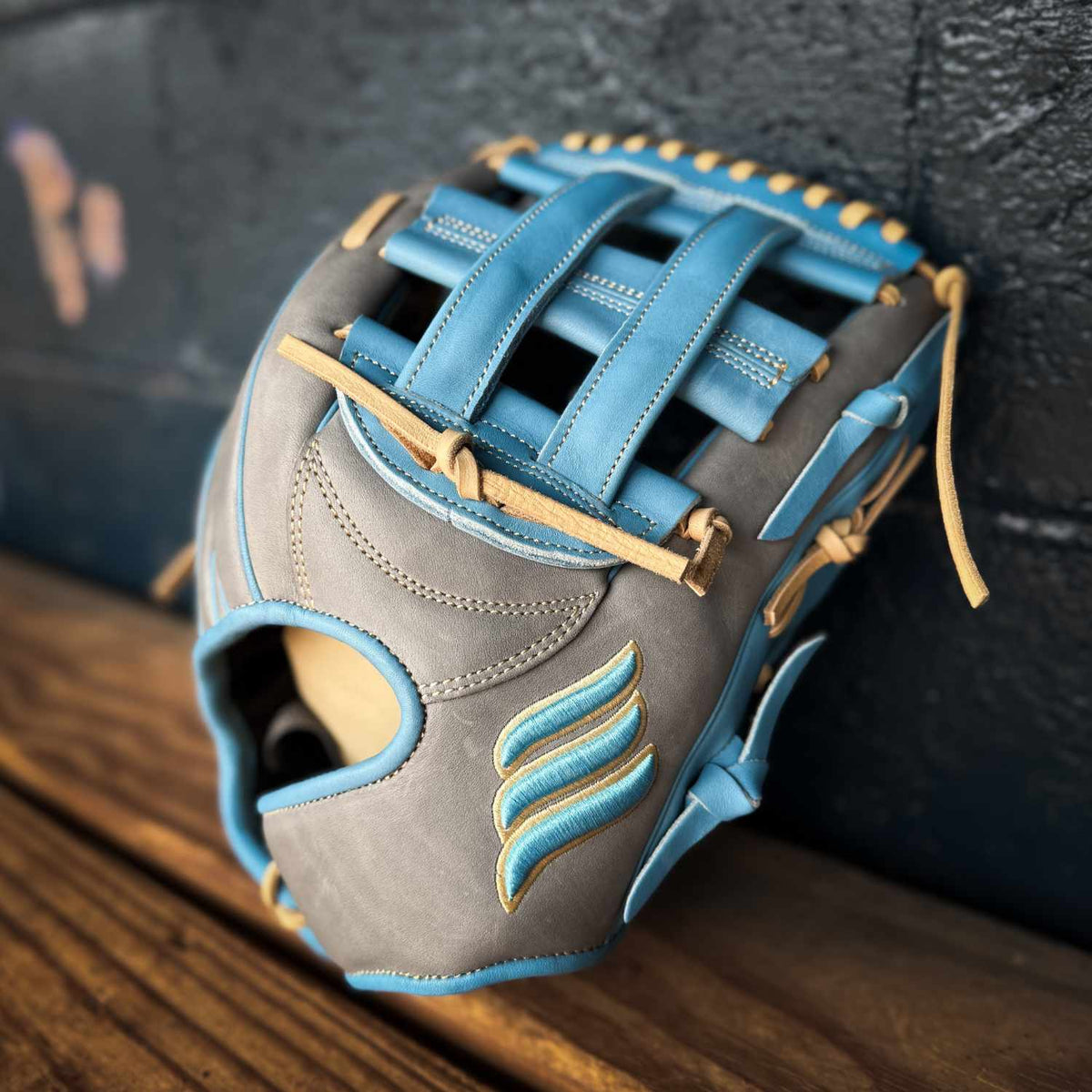 Emery Summit YC52 Outfield Glove - Grey / Carolina Blue