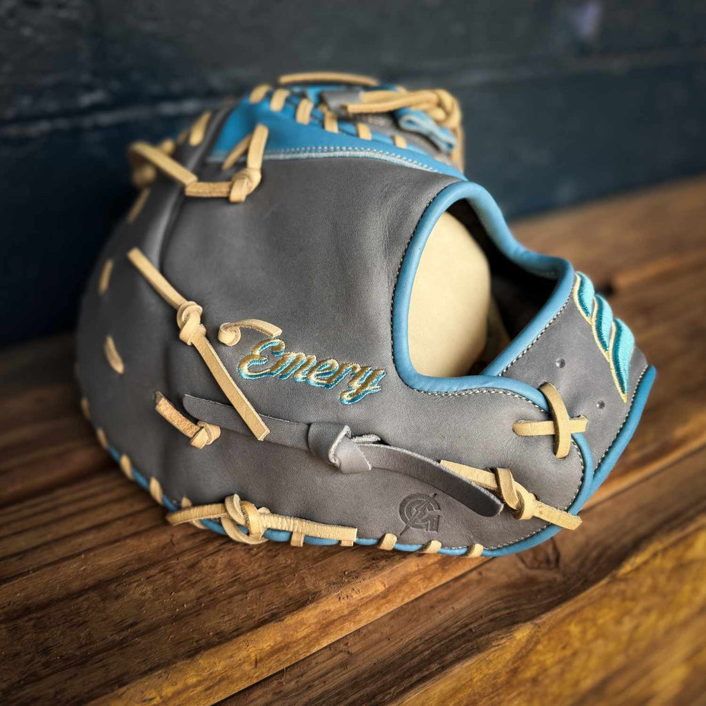 Emery Summit PMB1 First Base Mitt – Grey / Carolina Blue