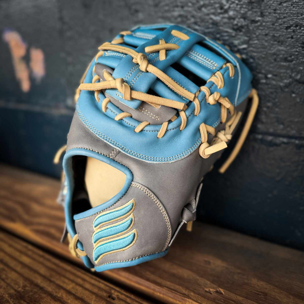 Emery Summit PMB1 First Base Mitt – Grey / Carolina Blue